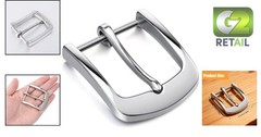 Silver Belt Buckle, 1.5 Inch Belt Buckles for Men, Stainless Steel Single Prong