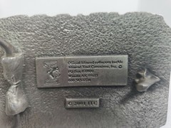 Official 2002 Iditarod Trail metal belt buckle