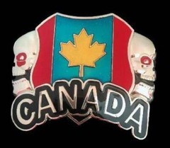 Canada Flag Canadian Maple Leaf Fun Skulls Belt Buckle
