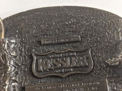 Kessler Belt Buckle The Spirit of Wisconsin 1993 Smooth as Silk bronze wearing