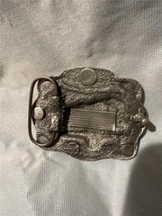 Vintage 1985 American Trucker Belt Buckle, Bergamot Brass Works J-42