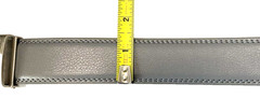 Golf Belt Leather w/Ratchet Buckle Removable Ball Marker Skull Reaper Light Gray