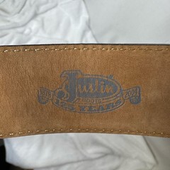 Justin Black Leather Embroidered Belt Ornate Silver Buckle Sz 30 Western Country