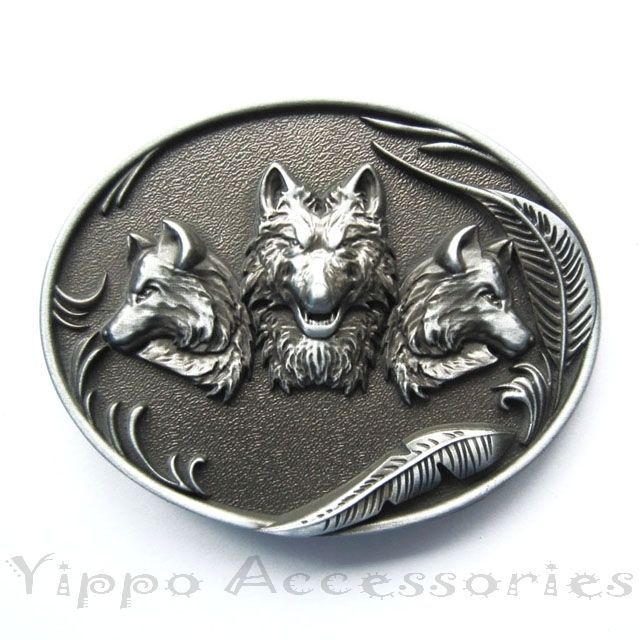 Wolves Wolf Animal Western Metal Belt Buckle