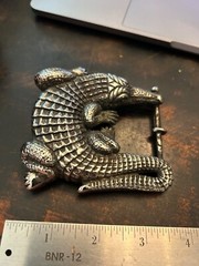 Vintage Belt Buckle with Alligator