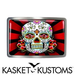 Day of the Dead Belt Buckle – Dia De Los Muertos Sugar Skull Belt Buckle – 61