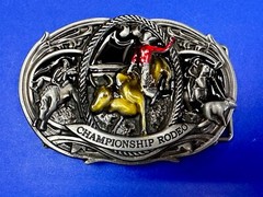 Championship Rodeo Bull Riding Rider Champion Trophy Award Cowboy Belt Buckle