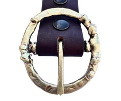 Handmade Solid Brass Belt Buckle USA | 1.5&Prime; « HORSES » Retro Artisan Buckle Men