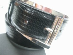 STERLING SILVER 925 BUCKLE WITH GENUINE LIZARD 1.5&Prime; BELT MADE IN U.S.A.