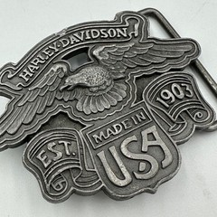 Harley Davidson Eagle Made in USA Belt Buckle Vintage Pewter Moto