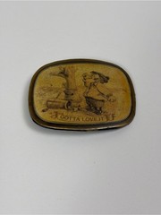 Vintage Cowboy Humor Belt Buckle “Got Ta Love It” Western Novelty Brass Cowboy