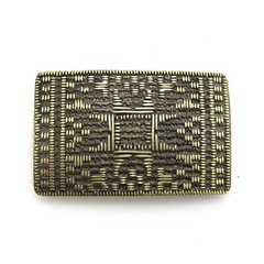 Brass belt buckle Plakhta, Ukrainian traditional ornament embroidery gift buckle