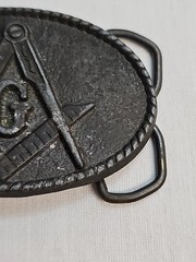 Vintage Masonic Masons BTS Brass Belt Buckle
