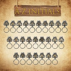 Vintage Western Cowboy Letter Keychain,Handmade Metal-Z Initial Key Chain A