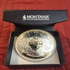 Rare Montana Silversmiths Kyle Railroad 1000 Days Injury Free Belt Buckle
