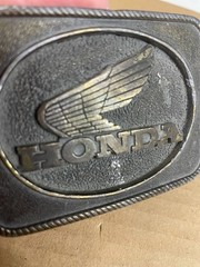 Vintage HONDA Motorcycle Wing Logo Brass Belt Buckle ~ 1980&rsquo;s