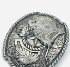Vintage Nocona® Men&rsquo;s Oval Berry Edge Steer Skull Belt Buckle Z7