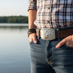 Cool Men Women Western Fashion Belt Buckle Silver Metal Rodeo Horse Classic Look
