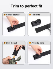 JUKMO Stretch Tactical Belt for Medium-for Waist 36&Prime;-42&Prime;(Length 49&Prime;), Black