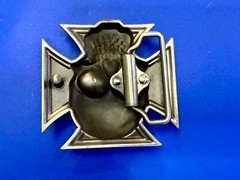 Skull Head Celtic Iron Cross Cutout Gothic Punk Biker 3D Dimensional Belt Buckle