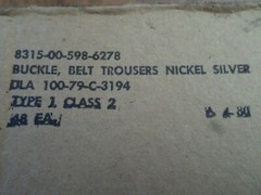 U.S MILITARY ISSUE NICKEL SILVER TROUSER BELT BUCKLE 1-5/16&Prime; VINTAGE NEW NOS
