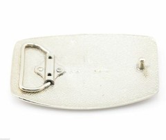 High Polished Silver Blank Rectangle Cowboy Western Metal Fashion Belt Buckle