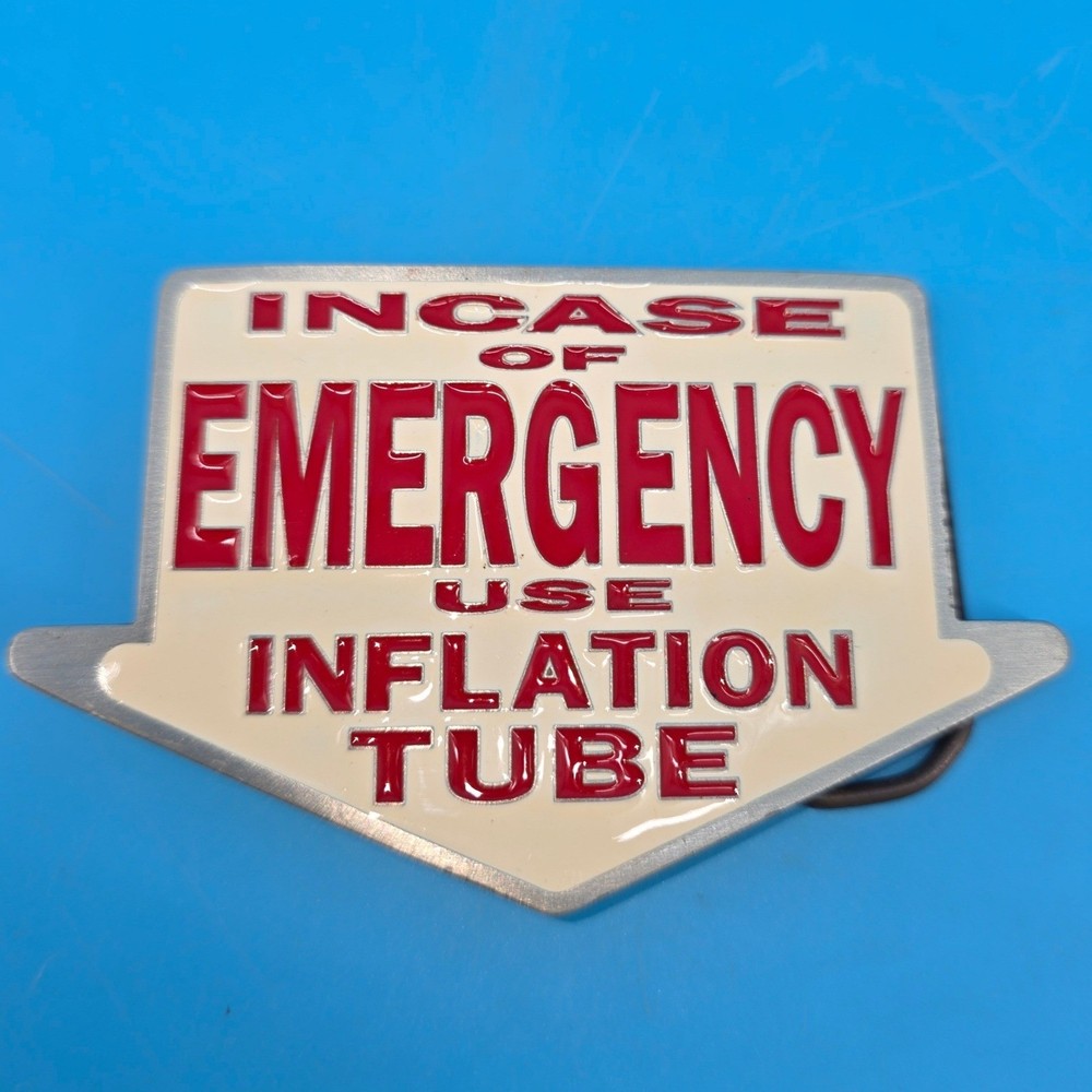 Great American Products Vintage Pewter Belt Buckle Emergency Inflation Tube 2005