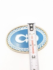 Turquoise Blue And White Country Western Belt Buckle With Infinity Rope Design
