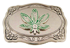 Reggae Rasta Belt Buckle New Men Women Green Metal Silver Style Fashion Gothic