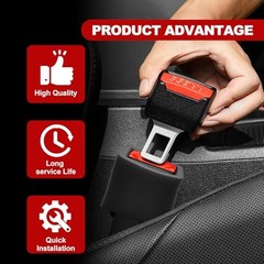 2-Pack Silicone Safety Belt Buckle Holder & Booster | Non-Slip Buckle Black