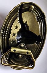 Belt Buckle Bulls Head Brass Colour Western 8.5×6.5cm Suits 4cm Belt Width