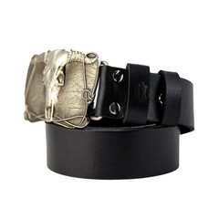 Cowboys Trophy german silver belt buckle, Buffalo Skull, Texas Longhorn Skull