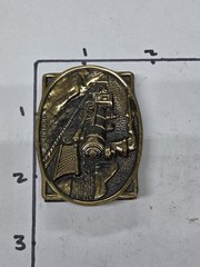VINTAGE Steam Train Locomotive vintage SOLID BRASS belt buckle 1978 BTS