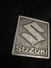 Vintage Suzuki Motorcycle Belt Buckle- Made in USA U.S. Suzuki Motor Corp Logo –