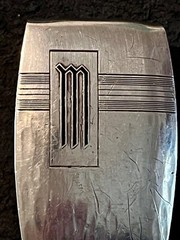 HICKOK 925 Sterling Silver Antique Art Deco « M » Initial Belt Buckle USA in Box