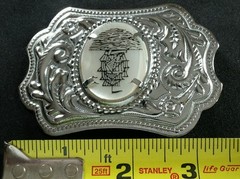 SAILING TALL SHIP RIGGED MASTED OCEAN VESSEL INSERT SILVER TONED BELT BUCKLE