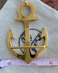 Hermes Cargo 38mm Waist belt buckle polished gold-tone anchor Design New
