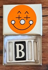 Metal Unisex Chrome Belt Buckle with Initial « B&rsquo;, Fits Belt 1 and 1.25 Inch New