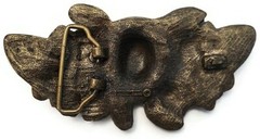 AL BERES AB 1.5” ANTIQUE PEWTER BRASS ROSE WITH AMBER CRYSTALS BELT BUCKLE ONLY