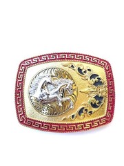 Western Buckle Gold Silver Red Horse Head Buckle Cowboy 2 » Hebillas Vaqueras