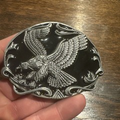 Motorcycle Belt Buckle Bald Eagle American Yellowstone Metal Collector Rodeo