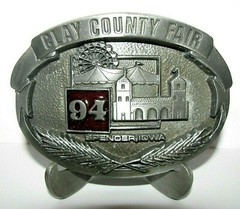 Clay County Fair Spencer Iowa 1994 Pewter Belt Buckle Limited Ed Entertainment