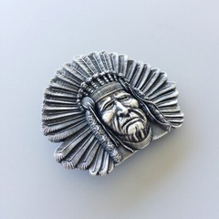 Vintage Silver Plated Chief Legend Western Belt Buckle Boucle de Ceinture