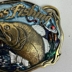 Vintage 1987 The Great American Belt Buckle Co Bass Fishing 1820 Made in USA