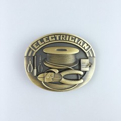 Vintage Bronze Plated Trades Tradesman Electrician Tool Belt Buckle