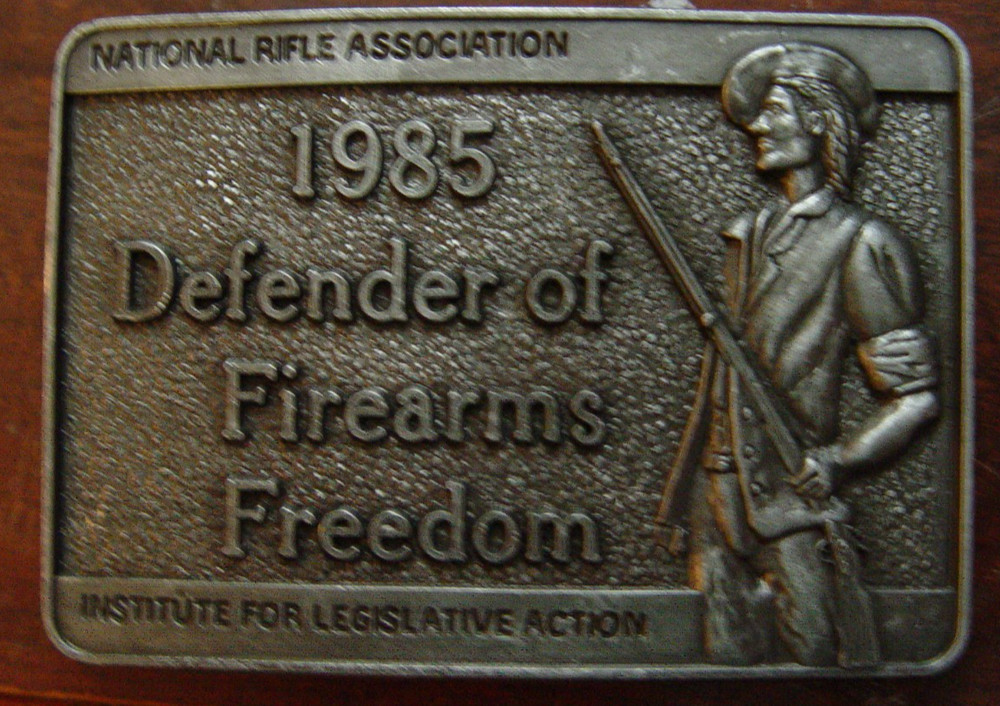 NRA 1985 Defender of Firearms Freedom Belt Buckle New