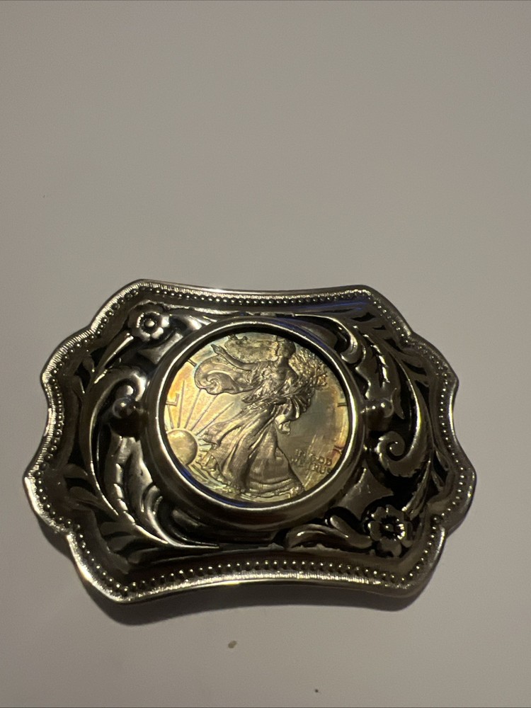 Walking Liberty / Silver Eagle Belt With A Vintage Buckle Frame