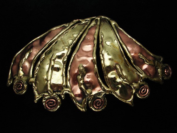 QK11162 *NOS* REALLY COOL **ABSTRACT ARTWORK** SOLID BRASS BELT BUCKLE