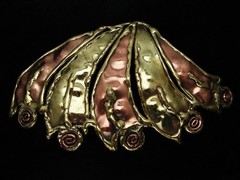 QK11162 *NOS* REALLY COOL **ABSTRACT ARTWORK** SOLID BRASS BELT BUCKLE