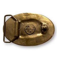VTG Brass Dragon Belt Buckle A Dezy Denver Oval Relief Mystical USA Collectible